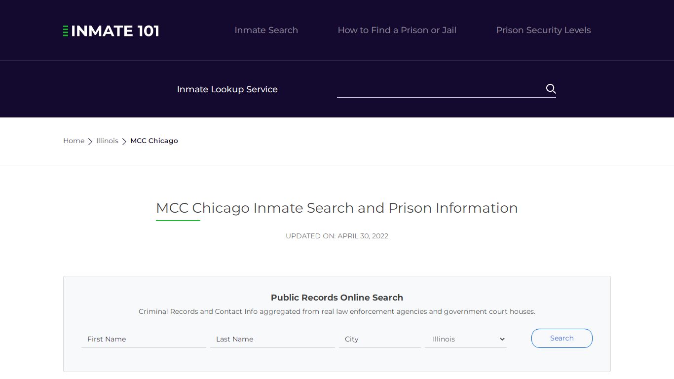 MCC Chicago Inmate Search | Lookup | Roster