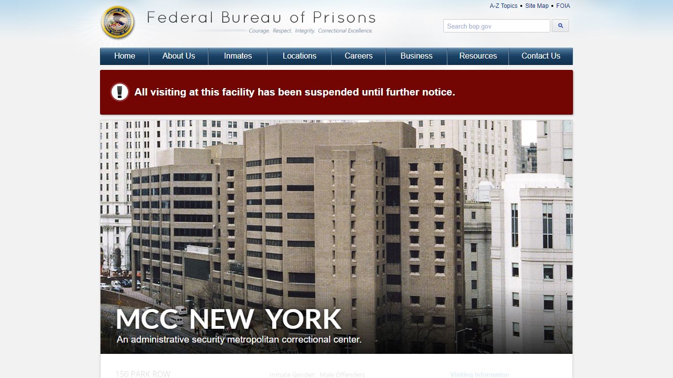 MCC New York - Federal Bureau of Prisons